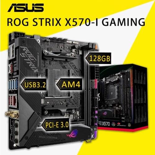 Socket AM4 Asus ROG STRIX X570-I GAMING Motherboard DDR4 64GB PCI-E 4.0 DDR4 AMD Ryzen PC X570 Gaming Placa-mãe AM4 Mini-ITX