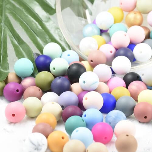 100 PCS 12 MM Round Silicone Beads Perle Silicone TeethingFor Jewelry Making Baby Products DIY Silicone Rodend