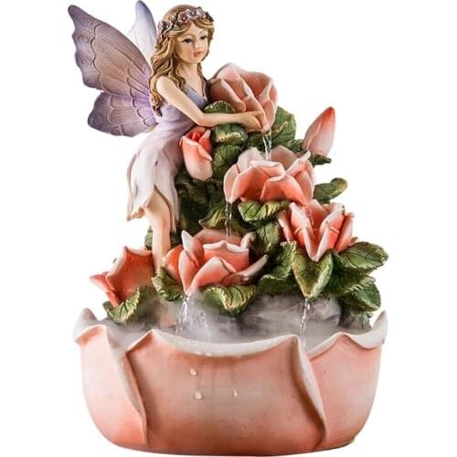 Girls'Wedding Gifts Angel Flower Fairy Decoration European Water Fountain Water Scenery Creativity