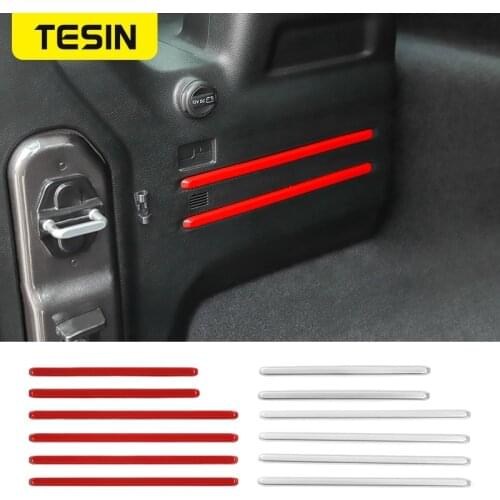 TESIN ABS Car Rear Trunk Tail Tailgate Box Decoration Strip Molding Cover Trim Stickers For Jeep Wrangler JL 2018+ Accessories