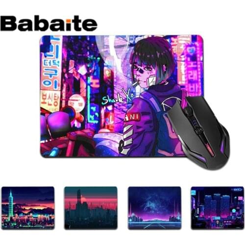 Babaite Top Quality Anime Neon City small Mouse pad PC Computer mat Top Selling Wholesale Gaming Pad mouse