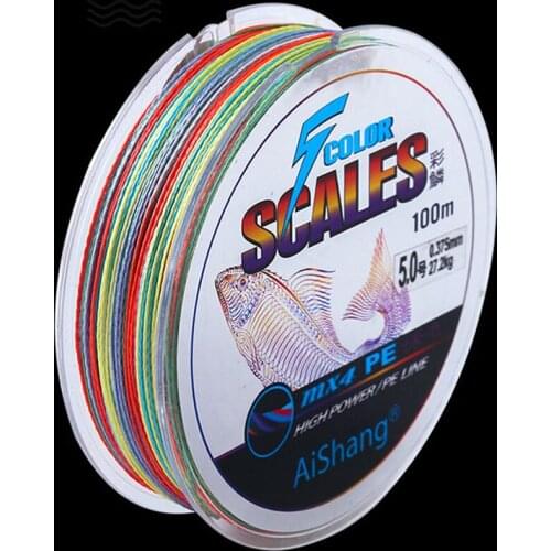 WALK FISH 100M Multifilament PE Fishing Line 4 Strands Braided Fishing Wire Multicolour Super Strong Carp Fishing Accessories