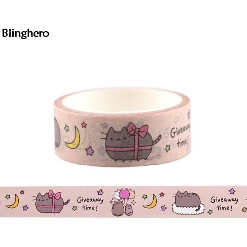 10pcs/set Blinghero 15mmX5m Cute Cat Washi Tape Cartoon Adhesive Tape Giveaway Time Masking Tape Kwaii Tape Sticker Gifts BH0400