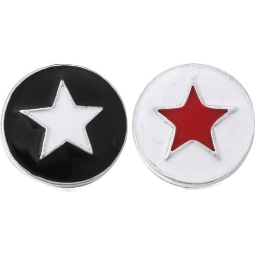10pcs/lot Ginger Snap Button Jewelry 2 Colors Star Metal 18mm Snap Buttons fit Snap Bracelet Bangles For Women Men