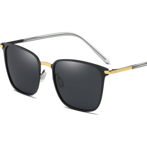 2018 Brand Designer Square Metal Frame Sunglasses Outdoor Driving Polarized Sunglasses HD UV400 Protection Sun Glasses for Men