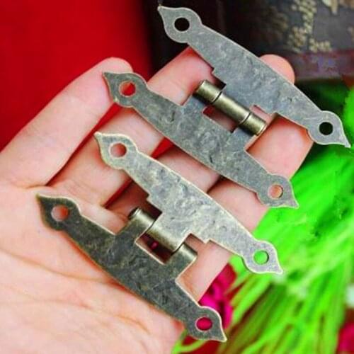 12pcs Wooden Box Hinge Antique H-Type Hinge Metal Hinge 4-Hole Flat Door Hinge Link Tablets for Jewelry Boxes Furniture Fittings