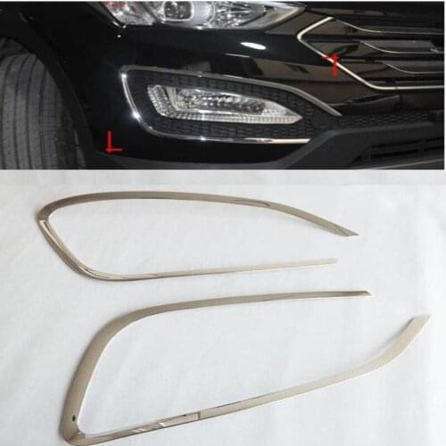 ABS Chrome Front Fog light Lamp Cover Trim Fit For 2013 Hyundai Santa Fe