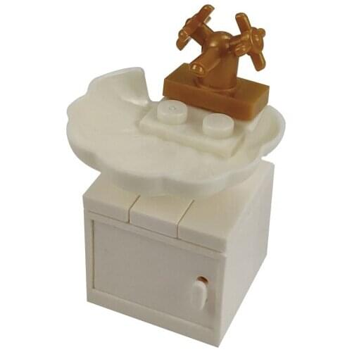 City Accessories Decorations Models White Citys Shell Washbasin Educational MOC Toys For Children DIY Compatible Building Blocks