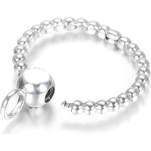 Authentic S925 Silver Moments Small Beaded O Pendant for Necklace DIY Jewelry