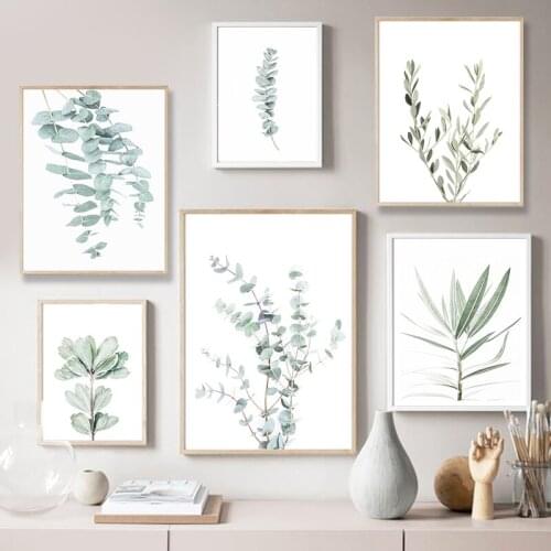 Botanical Nordic Poster Print Eucalyptus Leaves Nordic Canvas Painting Minimalist Decor Art Pictrue For Home Wall Poster Picture