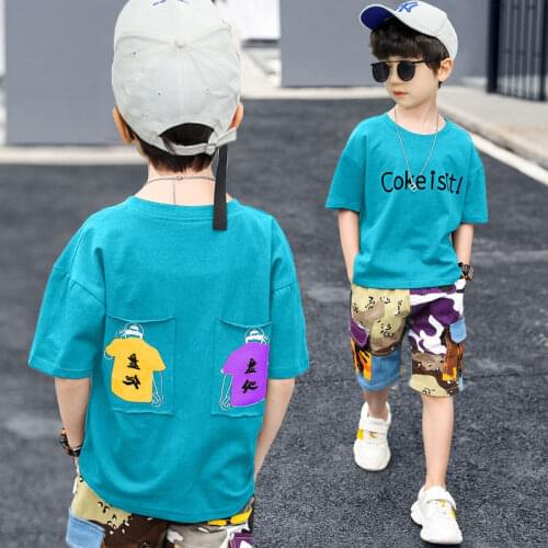 Children Clothes Summer Baby teenage boy Clothing Boys Casual T-Shirt Shorts 2Pcs/Sets Kids Tracksuits 8 10 12 14 years