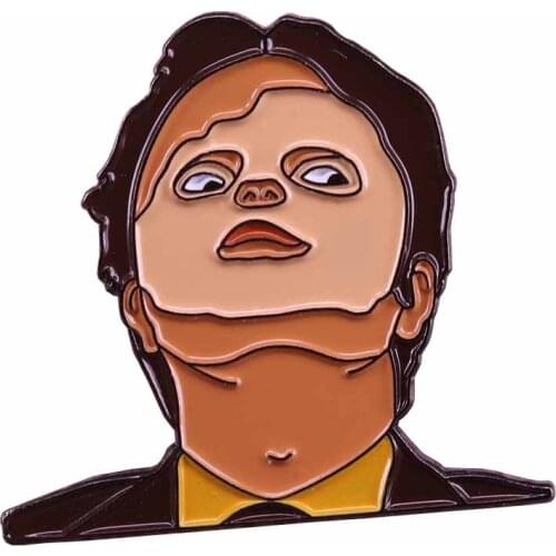 Dwight Schrute mask enamel pin rainy Wilson badge the Office brooch horror gift perfect accessory for hat jackets