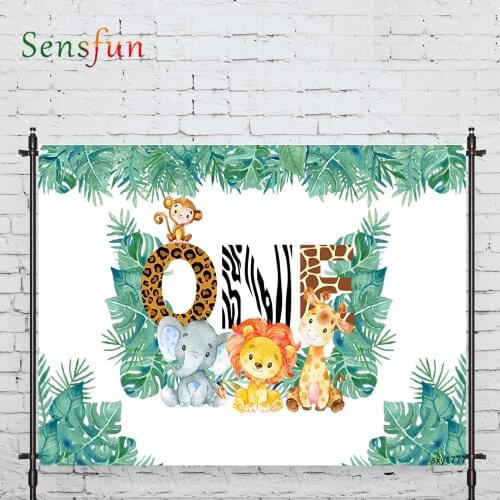 LEVOO Photophone Backdrops Wild One Birthday Lion Plant Baby Photography Backdrop Camera Fotografica