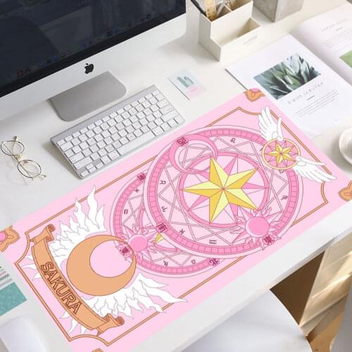 Anime Cardcaptor Sakura Mousepad Gamer Cute 900x400mm kawaii Large Gaming Mouse Pad XL Locking Edge keyboard Laptop manga carpet