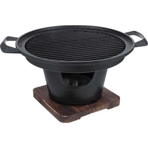 Creative Japanese Style One Person Cooking Oven Home Wooden Frame Alcohol Stove Gift Mini Barbecue Oven Grill Korean Bbq