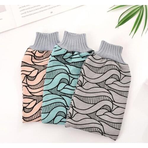 Creative Ripple Pattern Bath Scrub Glove Exfoliator Shower Wash Exfoliating Body Massage Gloves