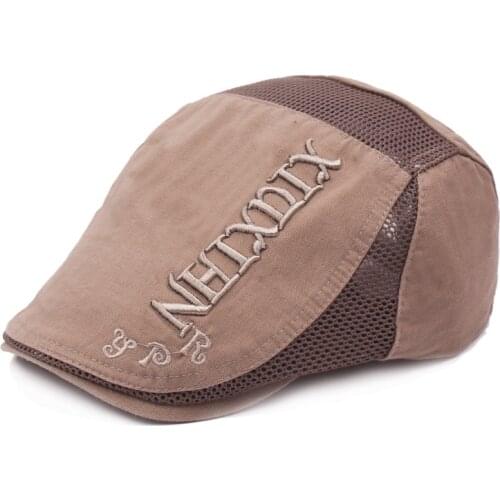 Kagenmo Summer Mesh Berets Fashion Breathable Male Mesh Hat Short Brim Women Casual Beret Adjustable Berets Dad Hats