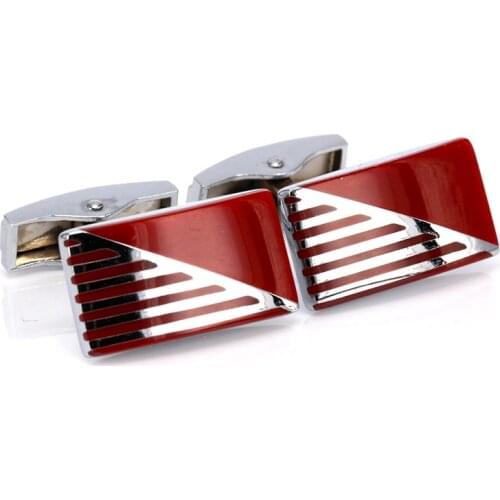 Delicate Mens Red/Sliver Cufflinks Brand Design Stainless Steel Cufflinks Fashion Gentlemen Wedding Cufflinks