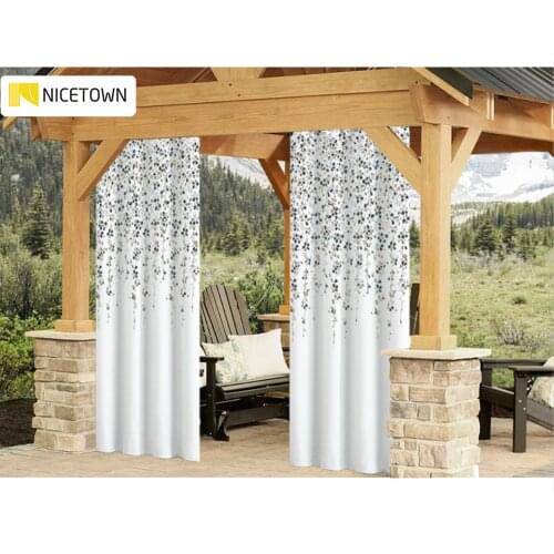 Nicetown 1pc Outdoor Waterproof Printed Curtain Shading Simple Modern Living Room Bedroom Balcony Sunscreen Heat Insulation