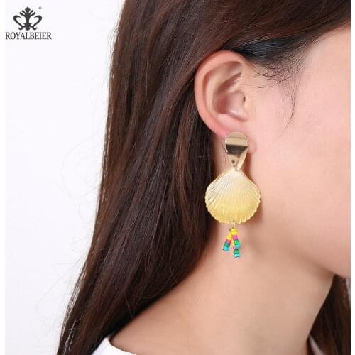 New Arrival Dominated Fashion Shell Drop Earrings Elegant Women Beads Earrings Korean Joker Sweet Lovely Heart Earring