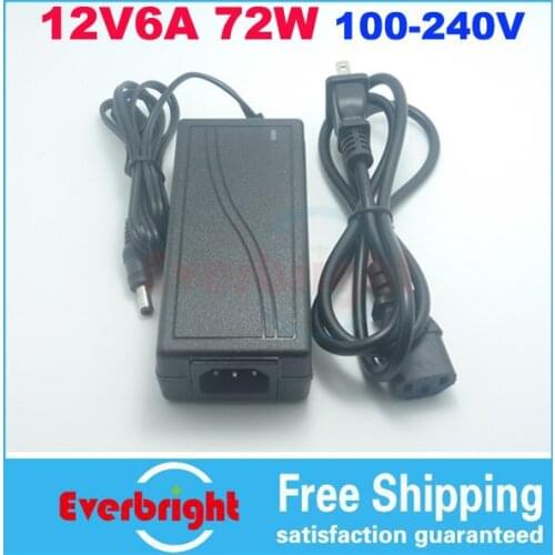 New 2014 72W LED 110-240V Power Supply for 3528 5050 rgb Led Strip 12V 6A LED transformer