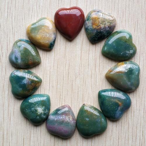 Wholesale 10pcs/lot good quality natural india onyx heart shape cab cabochons beads for jewelry making 25mm free shipping