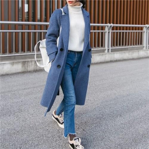Autumn Winter Jacket Women Real Wool Coat Female Jacket Double Side Woolen Coats Korean Outwear Manteau Femme MY3491