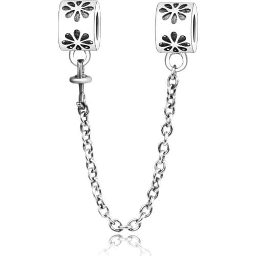 Wholesale Price Fit Charms Bracelet 925 Sterling Silver Bead Flower Safety Chain Charm Bead DIY Bracelets For Women DIY Jewelry