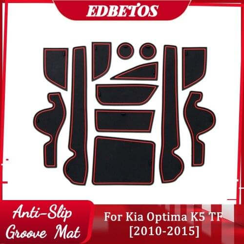 Car Gadget Pad For Kia Optima 2010 2011 2012 2013 2014 2015 KIA K5 TF MK3 Accessories Gel Pad Rubber Gate Slot Mat Cup Mats Tapi