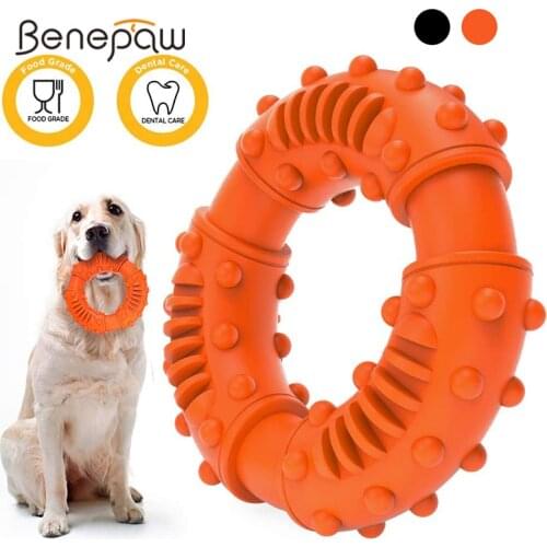 Benepaw Strong Rubber Chew Toy For Dogs Teeth Cleaning Nontoxic Indestructible Puppy Toys For Small Medium Large Dogs Pet Play