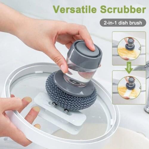 Dish Scrubber Cleaning Brushes Dish Washing Gadgets Kitchen Sponge Pot Cleaner Household Accessories