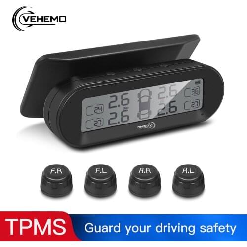 TPMS Tire Pressure Monitoring System Solar Tire Pressure Monitor system External Sensor Real Time Car Security Alarm Accessories