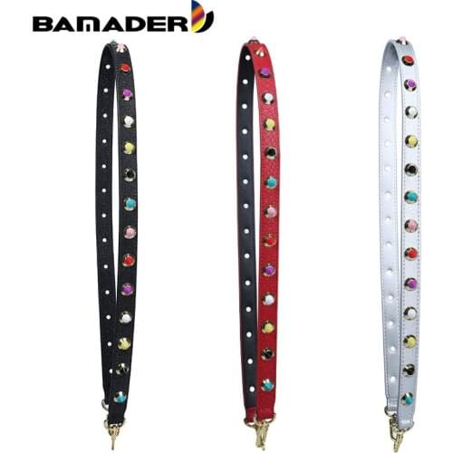 BAMADER Women Narrow Bag Strap Rivet Accessories Bag Parts Shoulder Strap High Quality Ladies Straps Girl Bag Shoulder Straps
