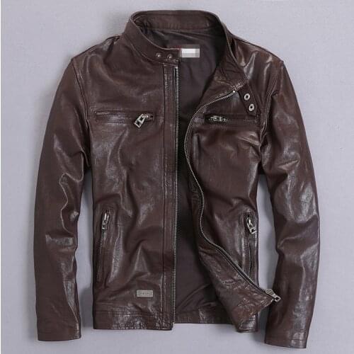 High Quality Genuine Leather Jacket Men Real GoatSkin Leather Bomber Jackets Spring Autumn Plus Size Motocycle Outwear 2020