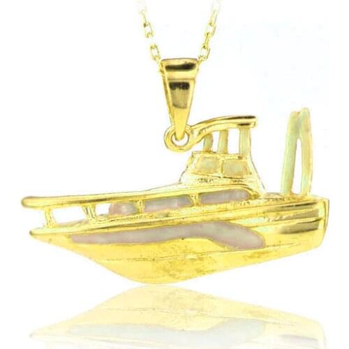 Yacht Necklace 925 Sterling Silver Unisex Ship Necklace