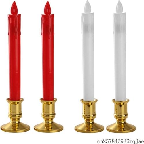 100Pcs Flameless Led Candles Electric Lights with Removable Bases Long Candle Lamp Wedding Birthday Decoration