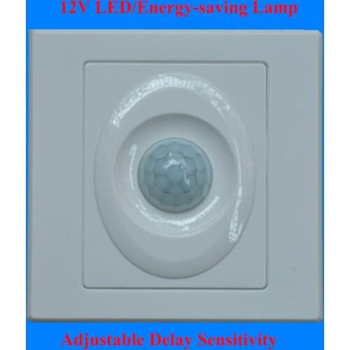 12VDC Human Body induction delay switch 86 type 3 lines induction Intelligent switch for LED lamp energy saving lamp