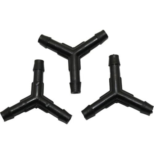 200 Pcs Y Shaped Barbed Splitters Three Way Garden Water Connectors 4/7mm Hose Connector Garden Irrigation Greenhouse Fittings