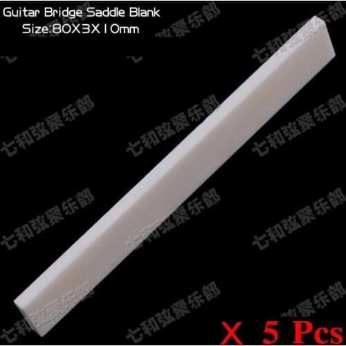 5 Pcs Bone Guitar String Bridge Saddle Blank for Acoustic Classical Guitar Mandolin Banjo Ukulele 80x3x10