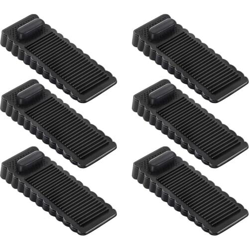 6 Pack Door Stopper Rubber Wedge - Sturdy and Stackable Door Stoppers - Slip-Resistant Rubber Door Stop Works on All