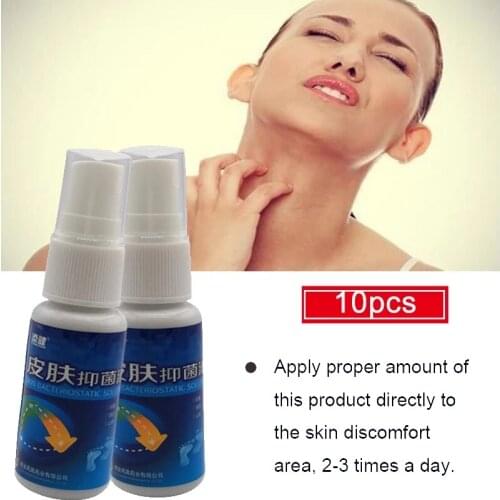 10pcs no box Herbal Anti-fungi Antibacterial Liquid Hormone-free Medicine Herbal Treatment Body Massage Dermatitis Spray