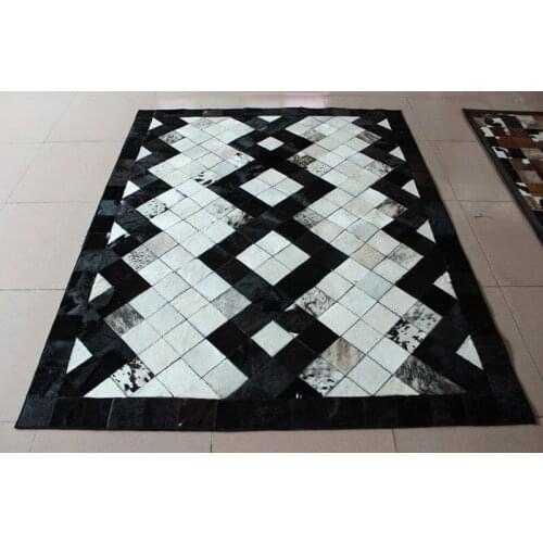 Free shipping Measurement cow leather carpet