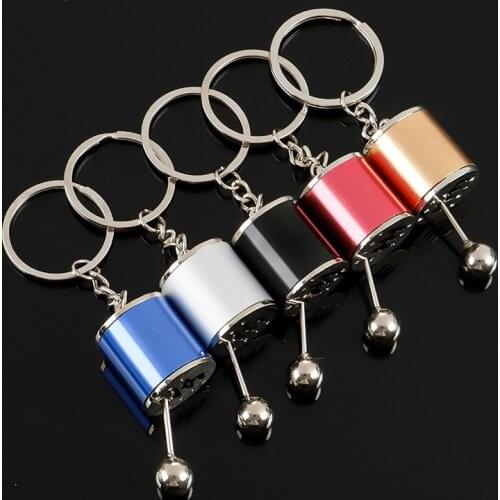 6 Speed Gearbox Gear head Keychain Manual Shift Gear Keychain Transmission Lever Metal Key Car Refitting Metal Pendant keychain