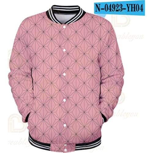 Demon Slayer Kamado Nezuko Cosplay Jacket Baseball Uniform Anime Adult COS Christmas Halloween Gift