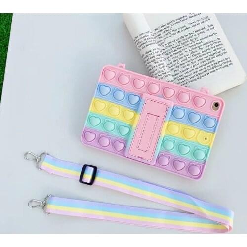 Kids Tablet Case for Samsung Galaxy Tab A7 Lite 2021 (8.7") SM-T220 SM-T225 Relive Stress Fidget Toys Stand Silicone Cover + Pen