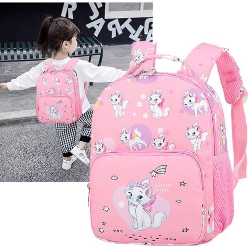 Kids Backpack Fashion Breathable Kindergarten Children Cartoon School Bags Pink Cute Cat Girls Travel Light Rucksack Boy Bookbag