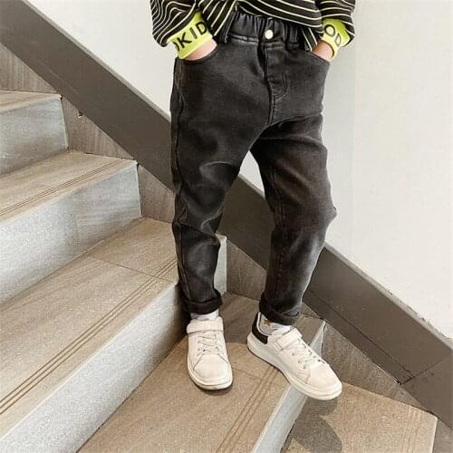 Toddler Boys Jeans Autumn Winter Thicken Casual Jeans For Boys Baby Kids Denim Pants 2 3 4 5 6 7 8 9 Years Children Trousers New