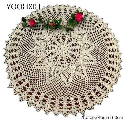 Elegant lace cotton round table place mat cloth pad crochet placemat Cup tea dish coaster mug doily wedding Christmas Kitchen