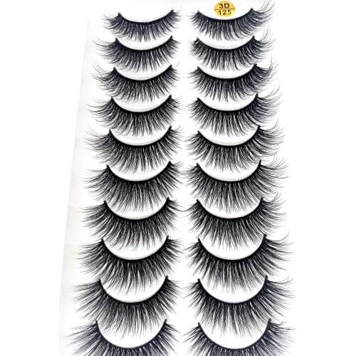 HBZGTLAD 10pairs 3D Mink Lashes Natural Long False Eyelashes Dramatic Volume Fake Lashes Makeup Eyelash Extension Silk Eyelashes