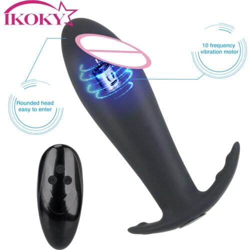 IKOKY Anal Plug Sex Toy For Men Woman Silicone 10 Frequency Butt Plug Dildo Adult Toys Anal Vibrator Prostate Massage